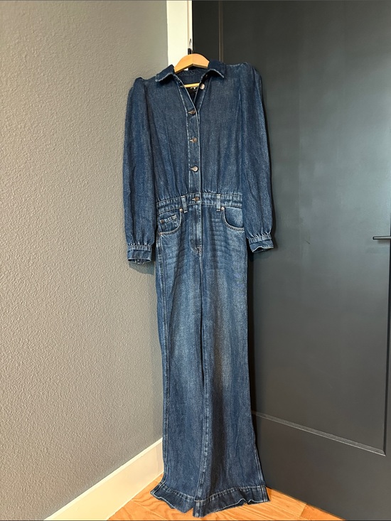 7 For All Mankind Pants - 7 For All Mankind Dark Blue Denim Jumpsuit